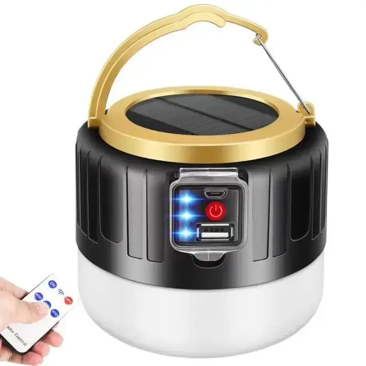 Lámpara De Camping LED Solar 1000W Recargable USB Portátil Para Mercado Nocturno BBQ Senderismo Luces De Emergencia Con Luz LED Fuente De Alimentación De Batería Recargable Material ABS Garantía De 2 Años - 1