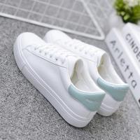 Zapatos Blancos Pequeños Para Mujer Estilo Coreano Cuatro Season Leather Casual Transpirables Zapatillas Con Cordones - details 0