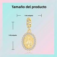 Encanto De Religión Cruz Santa Madre Anillo Bolas Colgantes Para Pulsera Y Collar DIY Joyería Regalo Plata Esterlina 925 - details 3