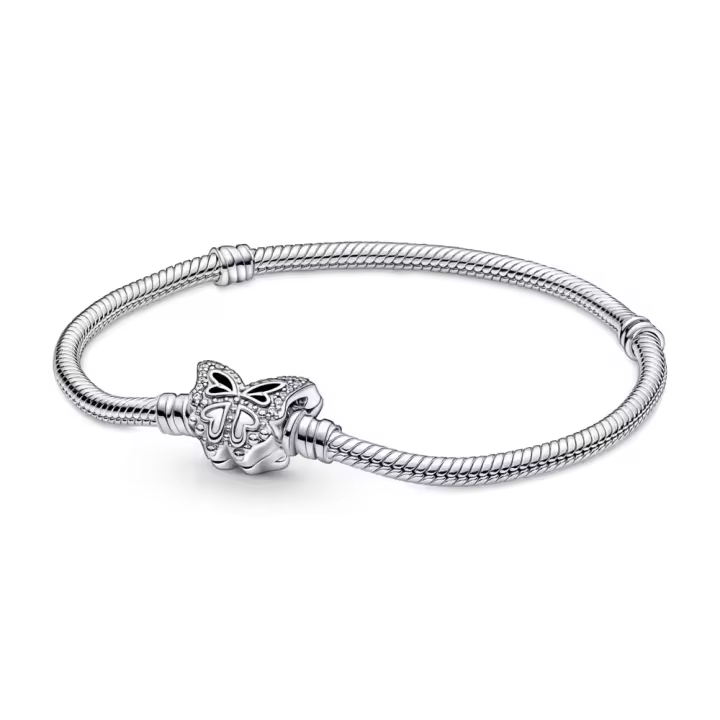 Pandora Moments Mariposa Pulsera Pandora Moments en plata de ley Cadena de Serpiente Cierre 590782C01 , para Mujer - 1