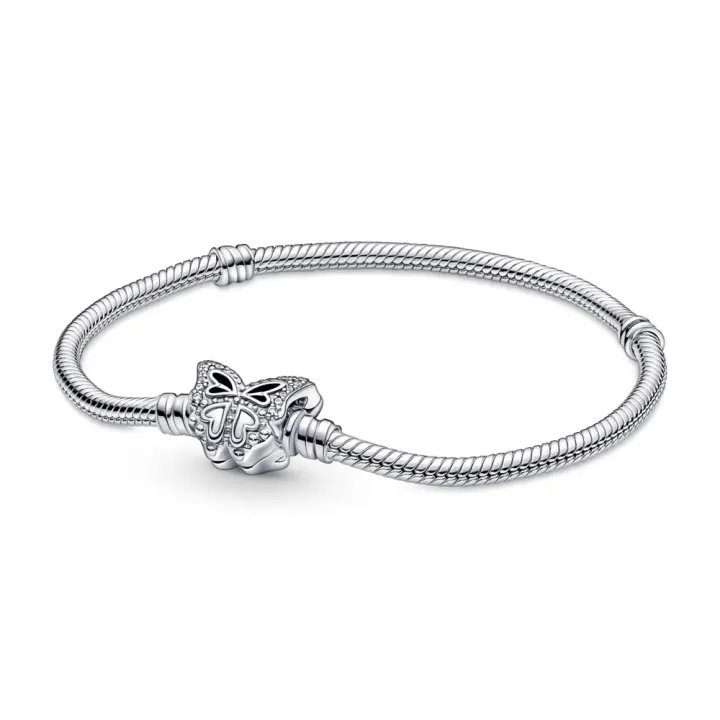 Pandora Moments Mariposa Pulsera Pandora Moments en plata de ley Cadena de Serpiente Cierre 590782C01 , para Mujer - 1