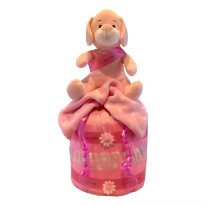 Tarta de Pañales Fondant Niña - Ideal para Regalar - 1