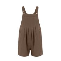 Traje De Mujer Casual De Algodón Lino Suave Con Pierna Ancha Y Bolsillos Estilo Callejero Cómodo Para Verano Color Sólido - details 39