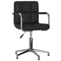 vidaXL Silla de comedor giratoria cuero sintético en color Negro/Blanco | cómodas modernas ergonómicas para comedor cocina salón hogar - details 0