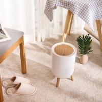 Cesta De Basura Ecológica De Madera Con Cubierta De Presión Para Cocina Baño Y Toilette Contenedor De Basura De Plástico Rectangular Herramientas De Limpieza Del Hogar - details 4