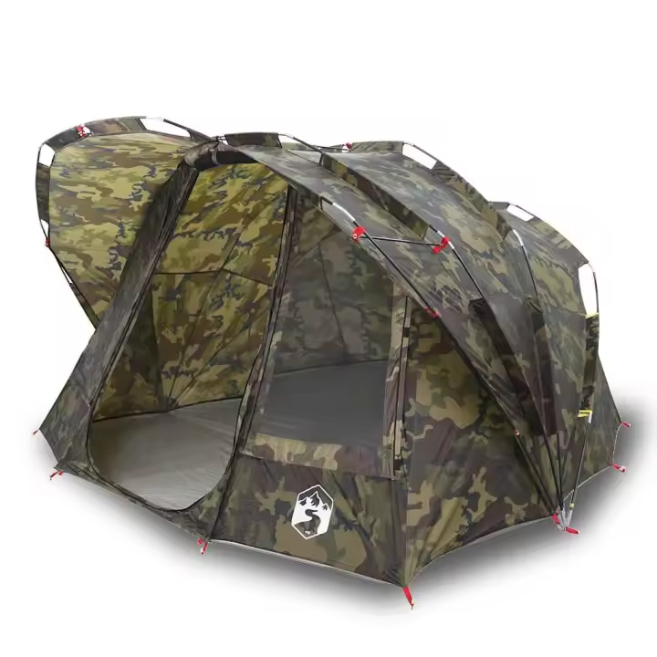 vidaXL Tienda de pesca para 5 personas impermeable camuflaje - 1