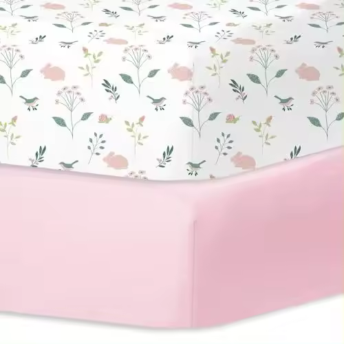 Funda de cuna para bebé, suave y agradable para la piel, extragrande, cobertura total, transpirable, estampada, de dos piezas - 1
