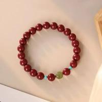 Pulsera De Cinnabar Natural Auténtica Con Chalcedony Para Mujeres Pulsera De Cinnabar Con Collar Material Semi-precioso - details 2