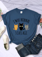 Camiseta De Mujer I Was Normal 3 Cats Ago Estilo Casual Multicolor Cuello Redondo Manga Corta Verano Moda Hip Hop T-Shirt - details 9