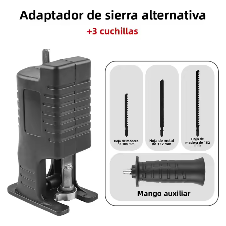 Adaptador De Sierra Reciprocante Para Broca Eléctrica Herramienta Portátil De Corte De Madera Con Hojas De Sierra De 100/132/152mm Peso 0.4/0.45kg - 1