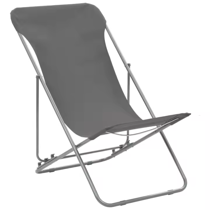 Sillas de Playa plieges 2 Unidades Maple y Canvas Oxford Gris - 1