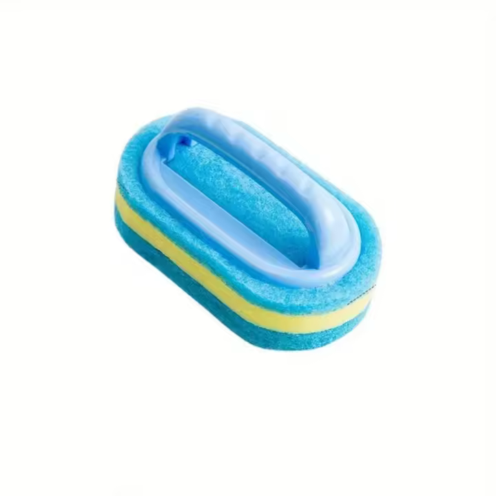 Cepillo De Limpieza Con Mango Esponja Para Cocina Y Baño Herramienta Doméstica Para Eliminar Manchas En Azulejos Y Suciedad - 1
