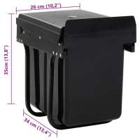vidaXL Cubo de basura extraíble en armario de cocina cierre suave 20 L - details 6