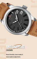 Reloj De Pulsera De Cuero Para Hombre NAVIFORCE Original 2022 Deportivo Resistente Al Agua De Cuarzo Moda De Lujo Calidad Superior Con Manos Luminosas Y Luz Trasera - details 7