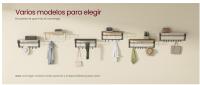 VASAGLE Perchero de Pared, Perchero Colgante con 5 Ganchos Extraíbles, Estante Montado en Pared, Barra de Colgar, para Pasillo, Dormitorio, Sala de Estar, Gris Antracita y Negro/ Roble Dorado y Blanco Nube - details 3