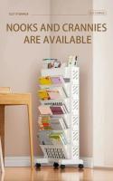 Estante De Libros Móvil De Piso Con Ruedas Gran Capacidad Multi-capa Para Estudio Estante De Almacenamiento De Ruedas Para Mesa - details 3