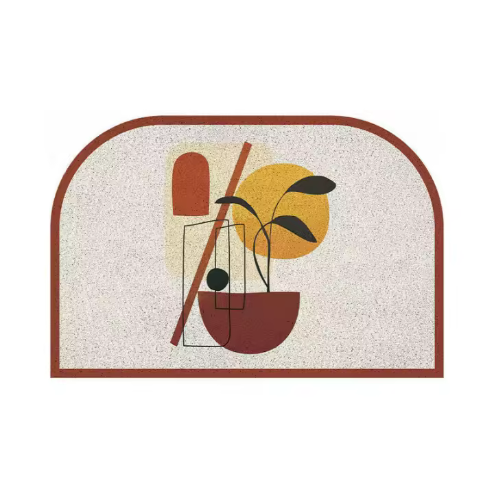 Se puede cortar para fregar el suelo y pisar el pie para tallar la estera circular de seda (versión horizontal de bambú en el bosque, 80 cm x 120 cm). - 1