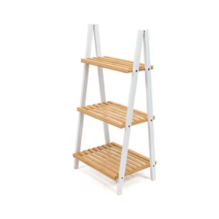HOGUITA-Estantería Escalera de Bambú 3 y 4 Estantes, Estante de Almacenaje Multifuncional para Baño, Salón y Dormitorio, Estante Escalera para Organizar Espacios en el Hogar, Mueble de Almacenamiento Decorativo y Funcional - 1