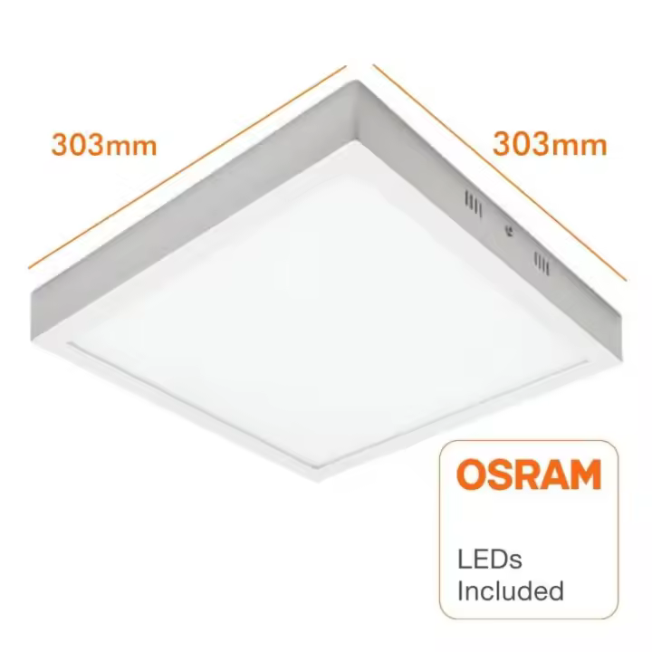 Plafón LED Superficie Cuadrado 30W - OSRAM CHIP DURIS E 2835 4000k - 1