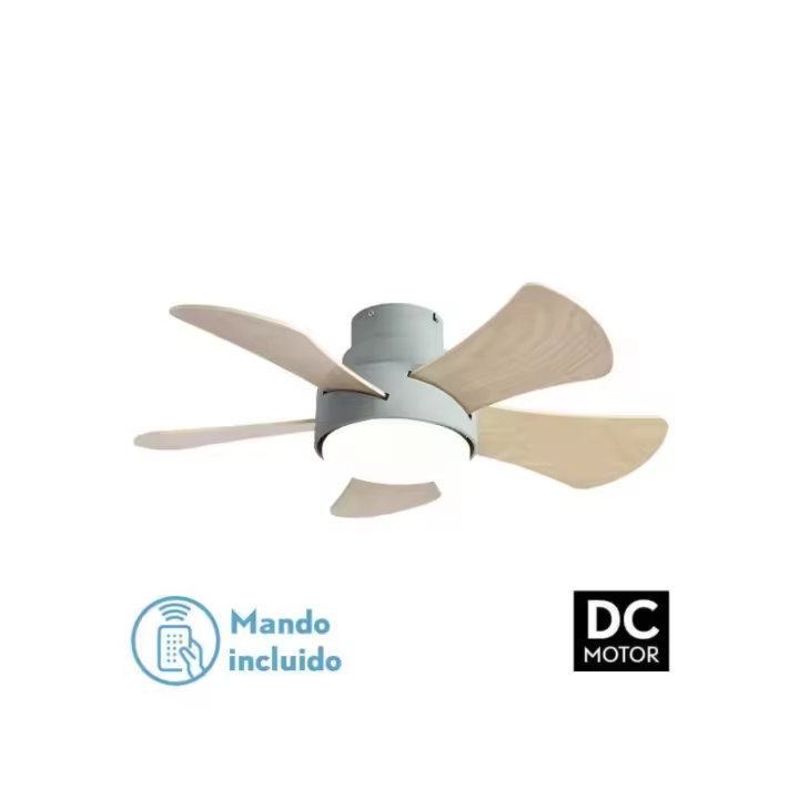 Ventilador Gregario Verde 25W Dc 5 Blas Rev. Blanco/Haya 6 Vel. 300040006000k 82D Control Remoto, Memoria y Temporizador - 1