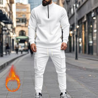 Conjunto Deportivo Casual Para Hombres Verano Otoño Invierno Con Cierre De Cremallera Y Veludo Tejido De Poliéster Talla S a XXXL - details 13
