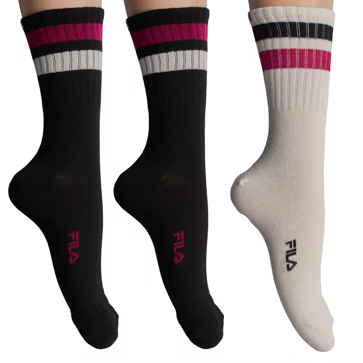 Fila-Pack-3 Calcetines Largos de Algodón F3609 para Hombre y Mujer - 1