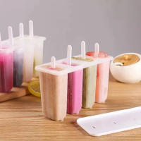 Molde Para Helado Y Pascitos De Hielo 4 Piezas Con Palitos Y Tapa Herramienta Creativa De Cocina Reutilizable Para El Verano - details 6