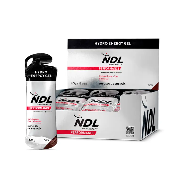 NDL Pro-Health - PACK 12 HYDRO ENERGY GEL - Geles energéticos Ciclismo, Running - Sin Cafeína - Aporta Energía - Rápida Absorción - 60 g - 1