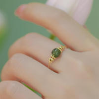 Anillo De Bambú De Jade Hetian Lácteo Platinado En Plata De Ley 925 Para Mujer Y Niña Regalo Joyería Vintage Irregular - details 20