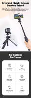 Trípode Telescópico Mini Con Cabeza Gira Doble Y 1/4 De Tornillo Para Selfie Móvil Cámara De Acción GoPro Insta360 Material Plástico - details 0