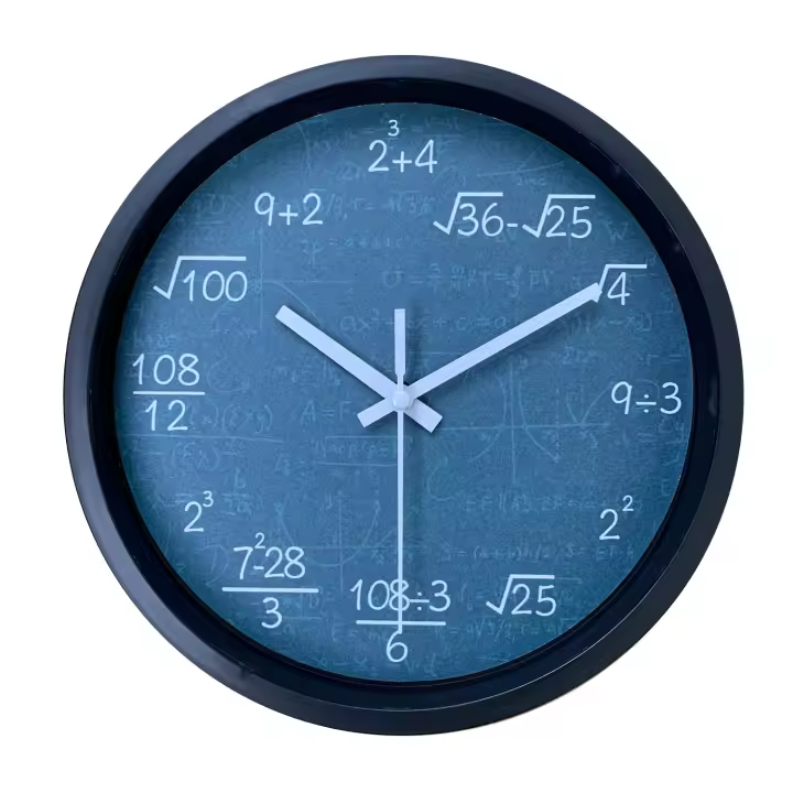 Reloj De Pared De Diseño De Fórmulas Matemáticas Para Niños Reloj Instructivo Para Aprender Reloj De Pared Silencioso Decoración De Habitación - 1