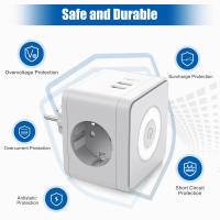 Enchufe Eléctrico Con 2 USB Y Luz Nocturna 3680W Plugs 250V Cubo De Pared Con 2 Salidas Adaptador De Enchufe Múltiple - details 2