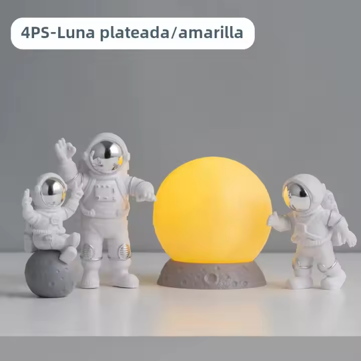 Ornamentos De Astronauta Para Luces De Luna Resina Figura De Estatua Para Decoración De Oficina Y Hogar Regalos Para Niños En Navidad - 1