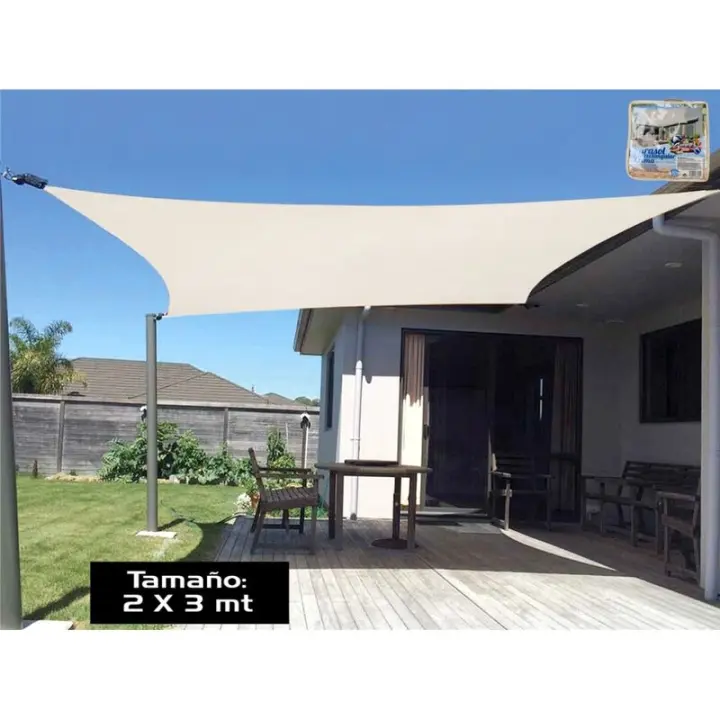 Gerimport Parasol Rectangular Poliester Crema 2 X 3 Metros - Protección Solar Amplia Cobertura - 1