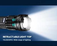 Linterna Táctica LED De Alta Potencia Recargable Con Zoom Telescópico Y Batería Integrada Para Camping Luz De Emergencia Con Distancia De Iluminación De 100-200 M - details 5