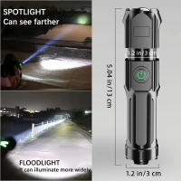 Linterna Táctica LED Recargable USB Impermeable Con Zoom Para Pesca Caza Camping Emergencias Luz De Iluminación Exterior - details 7