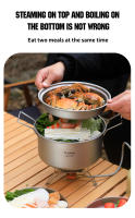 Tiartisan Juego De Olla De Camping De Titanio 2.1L/ 2.8L Con Compartment De Vapor Multifuncional Y Ligera Para Exterior - details 3