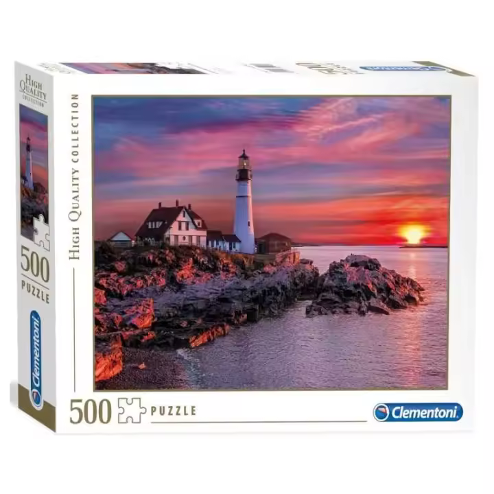 Puzzle 500 piezas del Faro de Portland atardecer Clementoni - 1