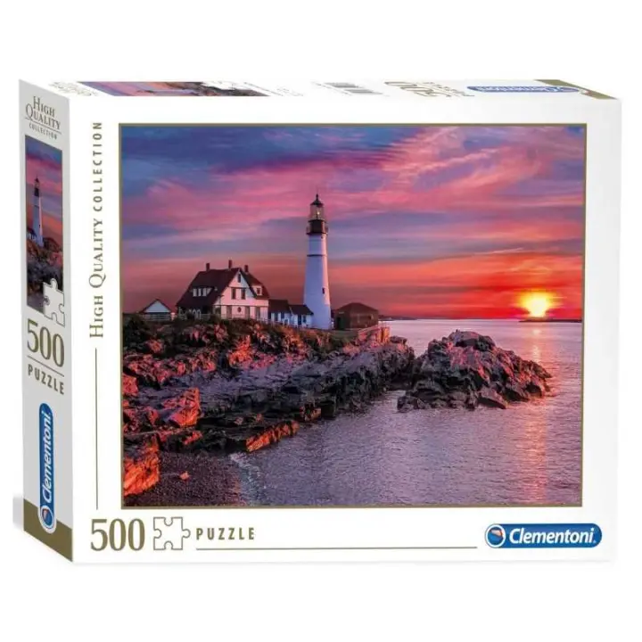 Puzzle 500 piezas del Faro de Portland atardecer Clementoni - 1