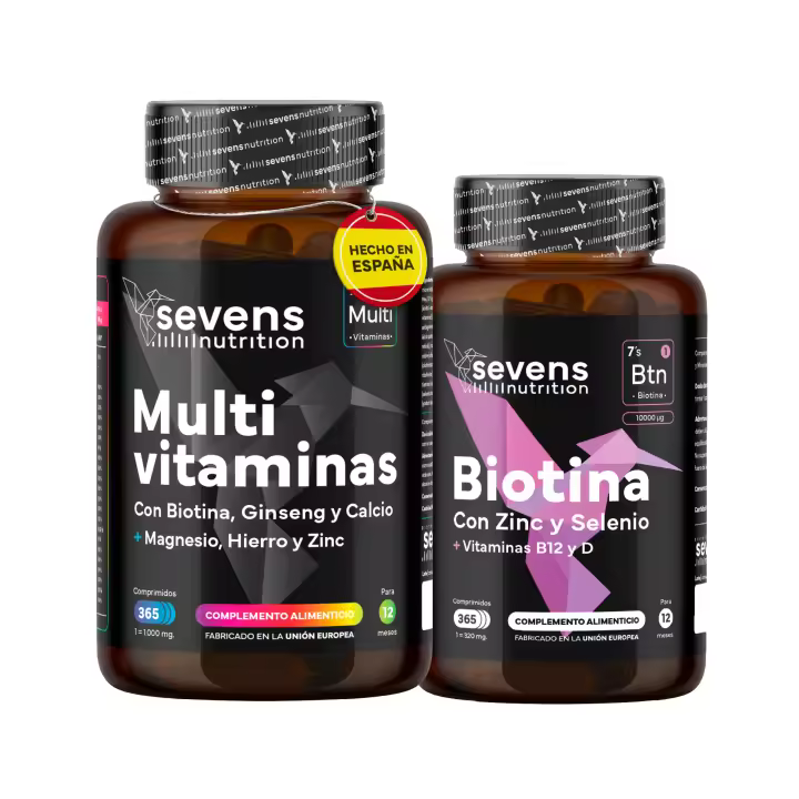 Pack Biotina 10.000 mcg + Multivitaminas 365 cáps - Cabello, Piel y Energía Vital - 1
