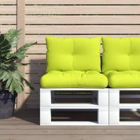 vidaXL Cojines para palets 2 unidades tela estampado de hojas en color Diseño de hojas/Azul/Azul real y más | acolchados duraderos para sofás de jardín terraza exterior - details 13