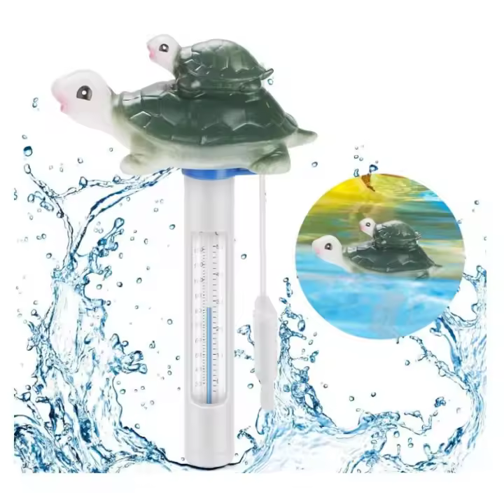 Termómetro flotante para piscina, termómetro de temperatura del agua con cable para desayuno para todas las piscinas interiores, spas, acuarios, - 1