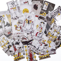 Tarot De Espejo Secreta 10.3*6Cm Arte Feminino Con Simbolismo Rich Monochrome Realm: Negro Blanco Rojo Oro Juego De Cartas - details 0