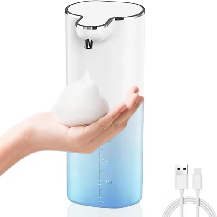 Dispensador automático de jabón líquido con montaje en pared, jabonera de manos y platos sin contacto, recargable por USB, 13,5 Oz/400ML - 1