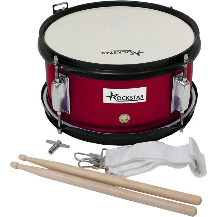 Tambor Infantil para niños Caja de Madera Afinable Rockstar 1005WR. Incluye Correa y Baquetas, Instrumento Musical para Banda - 1