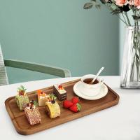 Plato De Madera De Acacia Japonés Rectangular Para Comedor Frutas Aperitivos Taza De Té Oval Tratamiento De Superficie Natural - details 3