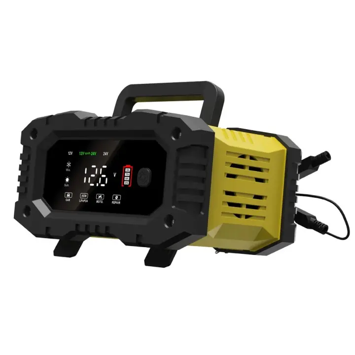 Cargador Inteligente De Batería Para Coche Y Motocicleta FOXSUR 20A/10A 12V/24V Compatible Con Lithium AGM GEL Lead-Acid LiFePO4 Material ABS Peso 1kg - 1