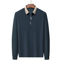 Camisa Polo Para Hombre De Color Sólido Casual Manga Larga Transpirable Cómoda Versátil Top Moda Negocios - details 16