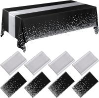 Mantel Desechable De Plástico Rosa Oro Para 6 Asientos 108 Pulgadas Satinado Para Bodas Y Fiestas De Cumpleaños Tela De Mesa Impermeable Y Resistente Al Aceite - details 9