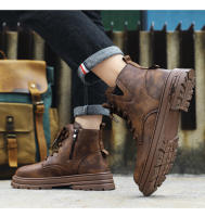 Botas De Trabajo Para Hombre Coreanas Contraídas Y Transpirables De Cuatro Estaciones Suela Suave Antideslizante Para Exteriores Botas De Piel PU De Alta Comodidad Y Moda - details 10